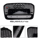 Grade preta do amortecedor dianteiro da grade do favo de mel do estilo de Audi A6/S6 C7 2012-2015 RS6 Quattro com emblema de prata-4