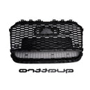 Grade preta do amortecedor dianteiro da grade do favo de mel do estilo de Audi A6/S6 C7 2012-2015 RS6 Quattro com emblema de prata-10
