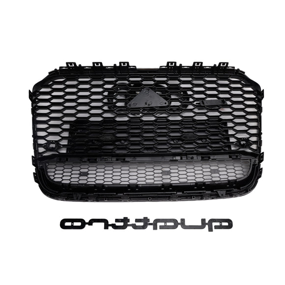 Grade preta do amortecedor dianteiro da grade do favo de mel do estilo de Audi A6/S6 C7 2012-2015 RS6 Quattro com emblema de prata