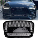 RS6 Honeycomb Grille For Audi A6 / A6 Sline / S6 C7 2012-2015 Front Bumper With Emblem Mesh Black Grill With Quattro Letter-1
