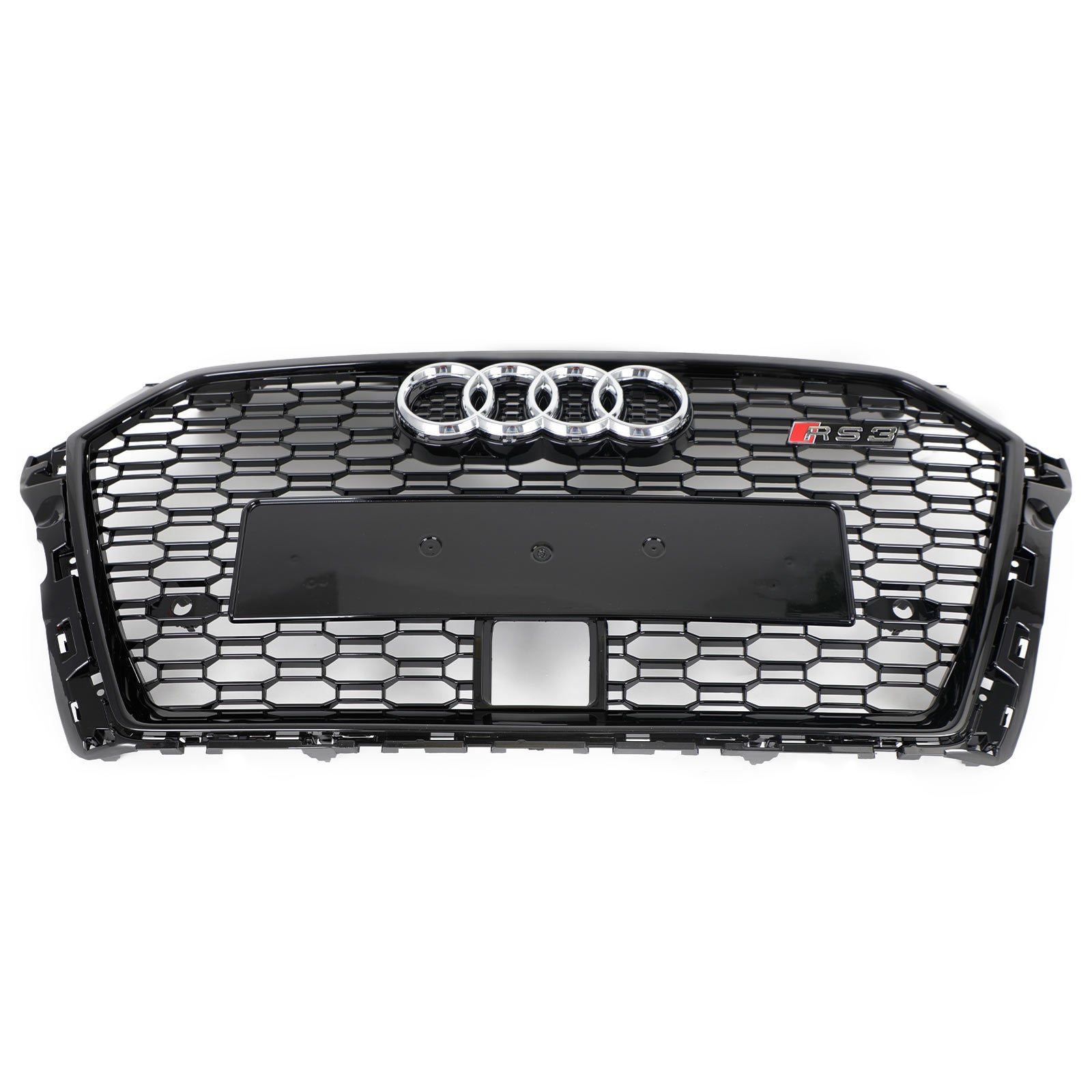 2017-2019 Audi A3 S3 Replacement RS3 Style Honeycomb Front Grill With ACC Gloss Black Grille