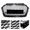 RS3 Stijl Honingraat Grille Voor Audi A3/A3 S Line/S3 2017-2019 Voorbumper Vervanging zwart Grill W/ACC Gat-11