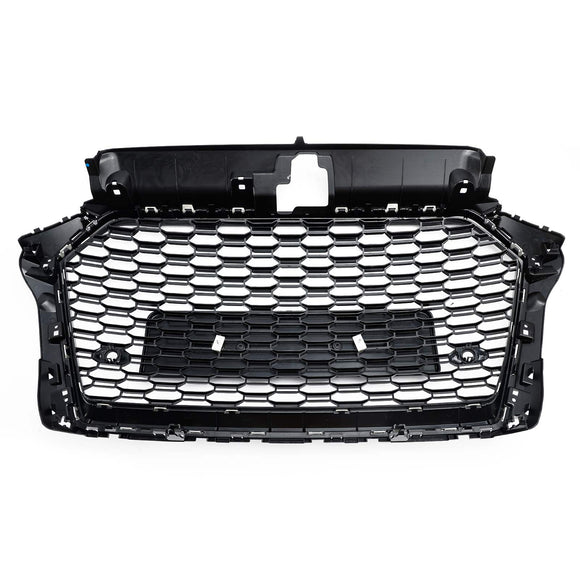 RS3 Stijl Honingraat Grille Voor Audi A3/A3 S Line/S3 2017-2019 Voorbumper Vervanging zwart Grill W/ACC Gat