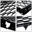 2017–2019 Audi A3/ A3 Sline/ S3 RS3 Style Wabengitter-Frontstoßstange, glänzend schwarzer Grill mit Ring-Emblem-6