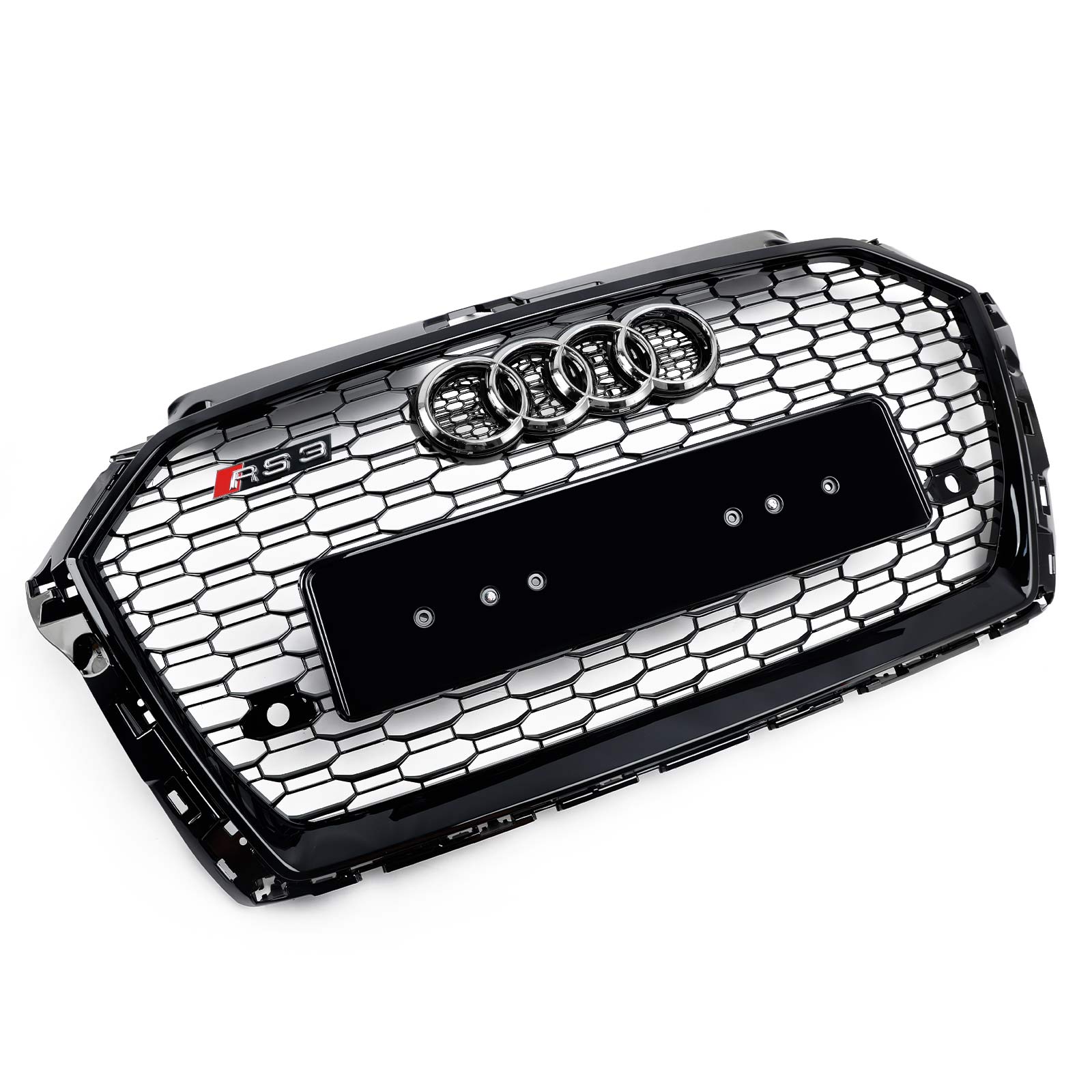 Audi A3 S3 2017-2019 Honeycomb Mesh Front Bumper Grille Replacement Black Grill