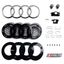 2017-2019 Audi A3/ A3 Sline/ S3 RS3 Style Honeycomb Mesh Grille Front Bumper Glossy Black Grill With Ring Emblem-7