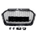 2017–2019 Audi A3/ A3 Sline/ S3 RS3 Style Wabengitter-Frontstoßstange, glänzend schwarzer Grill mit Ring-Emblem-10