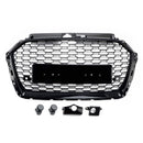 RS3 Stijl Honingraat Grille Voor Audi A3/A3 S Line/S3 2017-2019 Voorbumper Vervanging zwart Grill W/ACC Gat-15