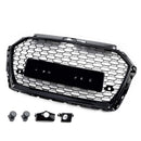 2017–2019 Audi A3/ A3 Sline/ S3 RS3 Style Wabengitter-Frontstoßstange, glänzend schwarzer Grill mit Ring-Emblem-9