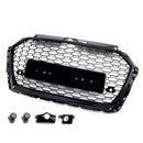 RS3 Stijl Honingraat Grille Voor Audi A3/A3 S Line/S3 2017-2019 Voorbumper Vervanging zwart Grill W/ACC Gat-16