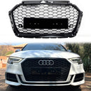 Audi A3 / S3 2017-2019 Honeycomb Mesh Front Bumper Grille Replacement Black Grill-18
