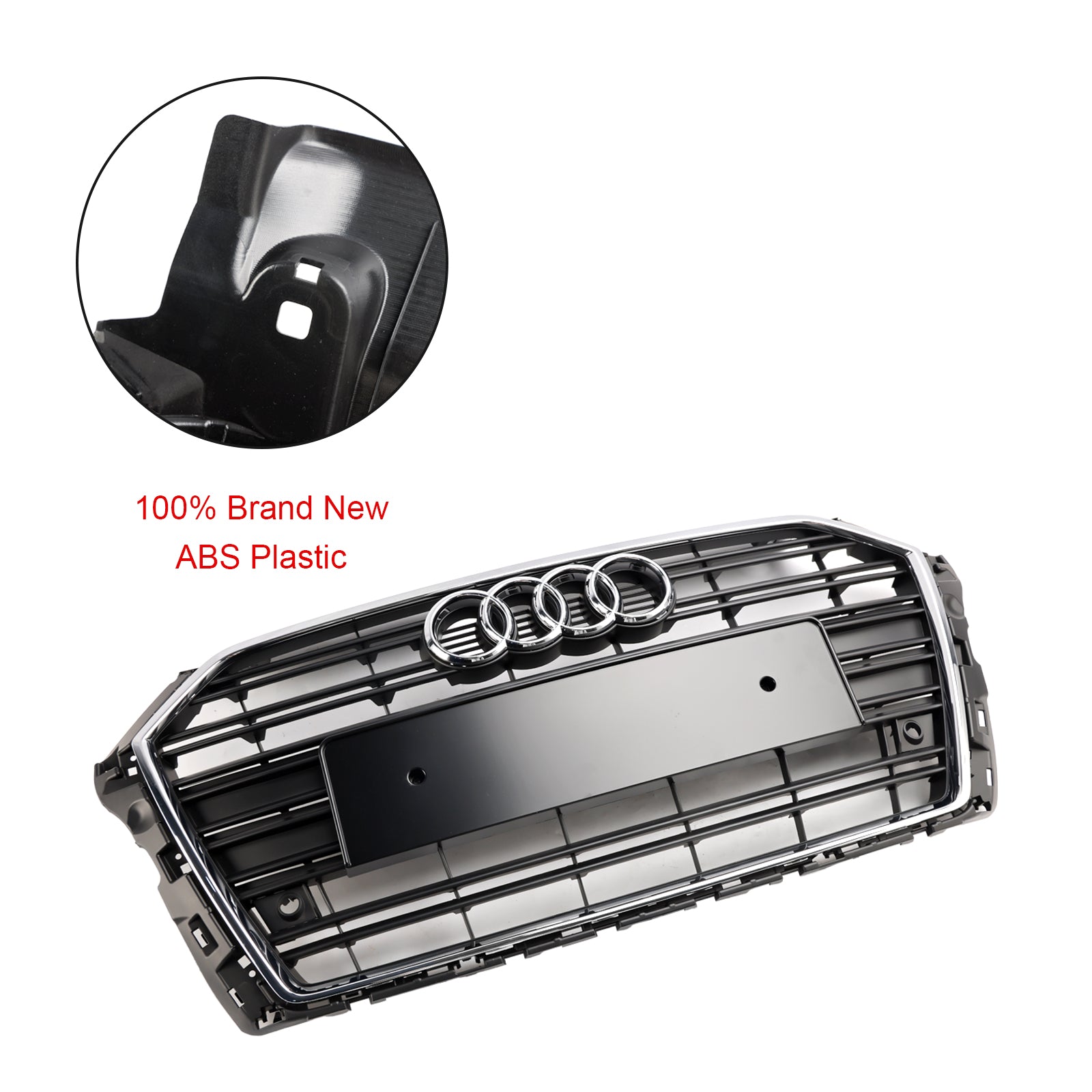 2017-2019 Audi A3 / S3 Front Bumper Horizontal Slat Grill Chrome Grill