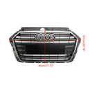 2017-2019 Audi A3 / S3 Front Bumper Horizontal Slat Grill Chrome Grill-2