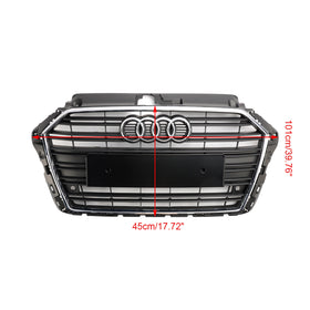 2017-2019 Audi A3/S3 pare-chocs avant grille à lattes horizontales grille chromée - 0