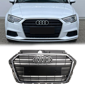 2017-2019 Audi A3/S3 pare-chocs avant grille à lattes horizontales grille chromée
