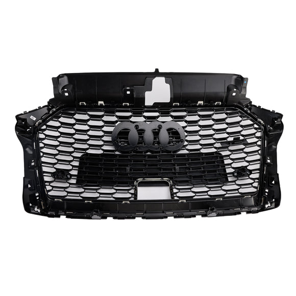 Audi A3/S3 2017-2019 grade do amortecedor dianteiro do favo de mel da grade do estilo RS3 com furo do ACC