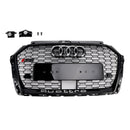 Audi A3/S3 2017-2019 grade do amortecedor dianteiro do favo de mel da grade do estilo RS3 com furo do ACC-1