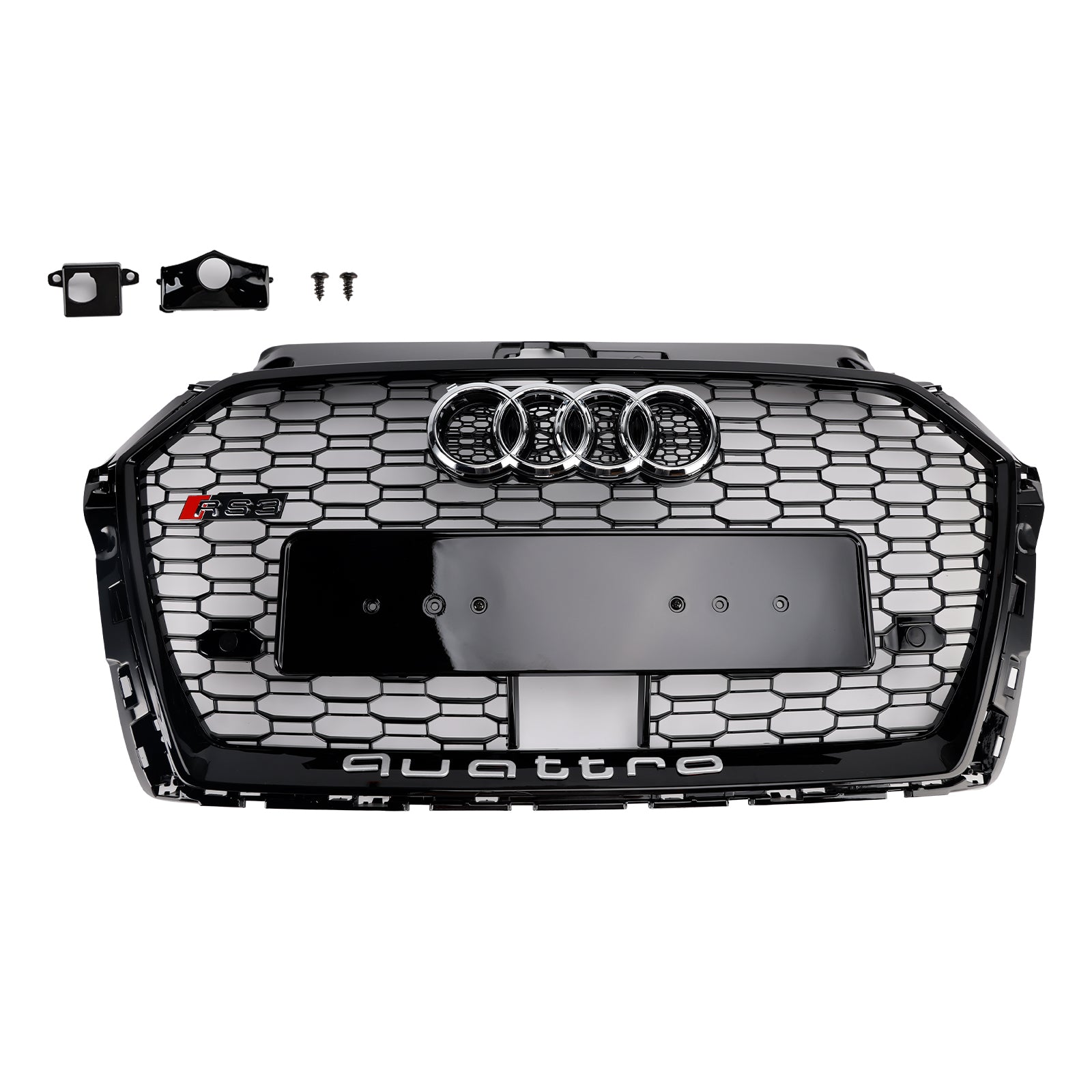 Audi A3/S3 2017-2019 Griglia stile RS3 a nido d'ape per paraurti anteriore con foro ACC