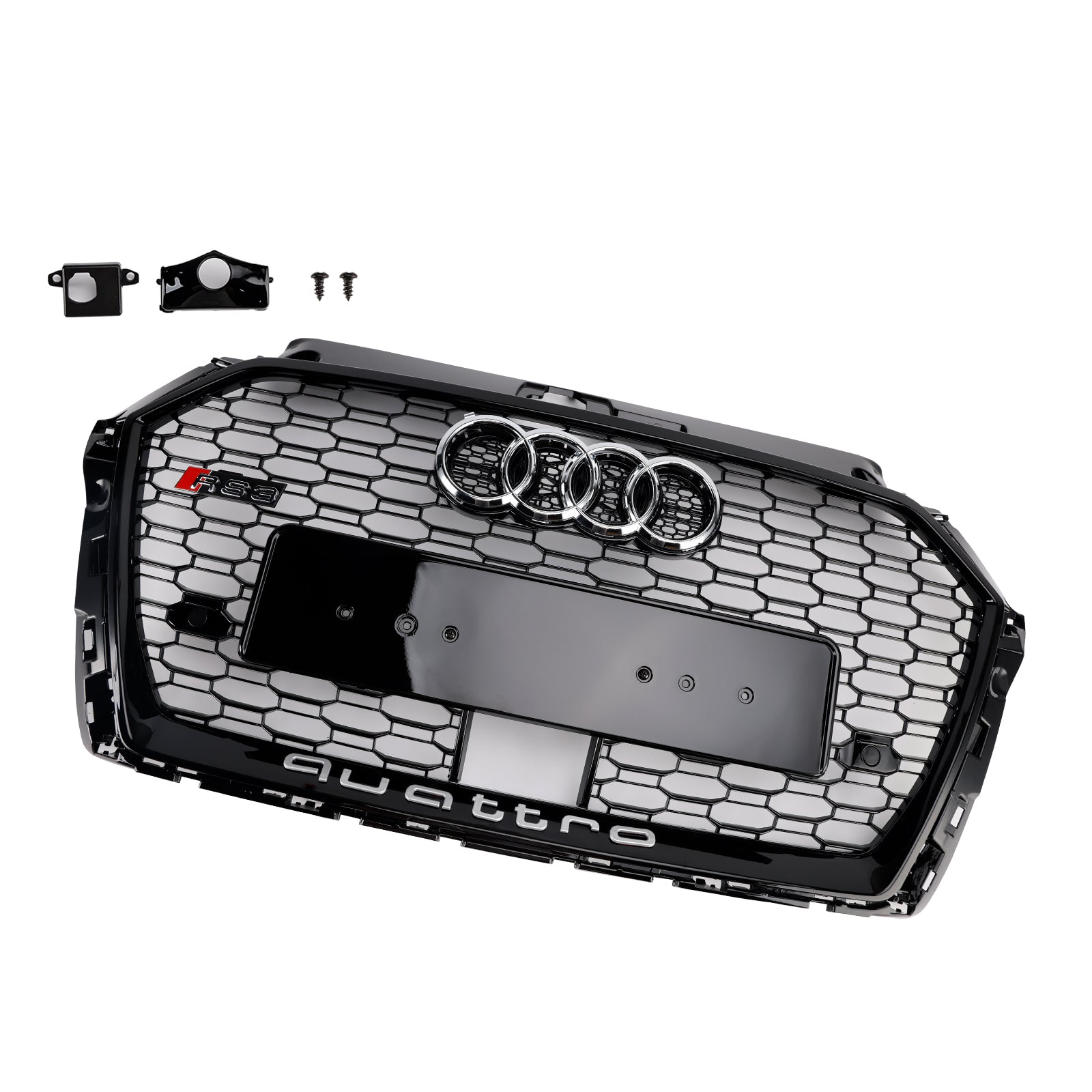 Audi A3/S3 2017-2019 Griglia stile RS3 a nido d'ape per paraurti anteriore con foro ACC
