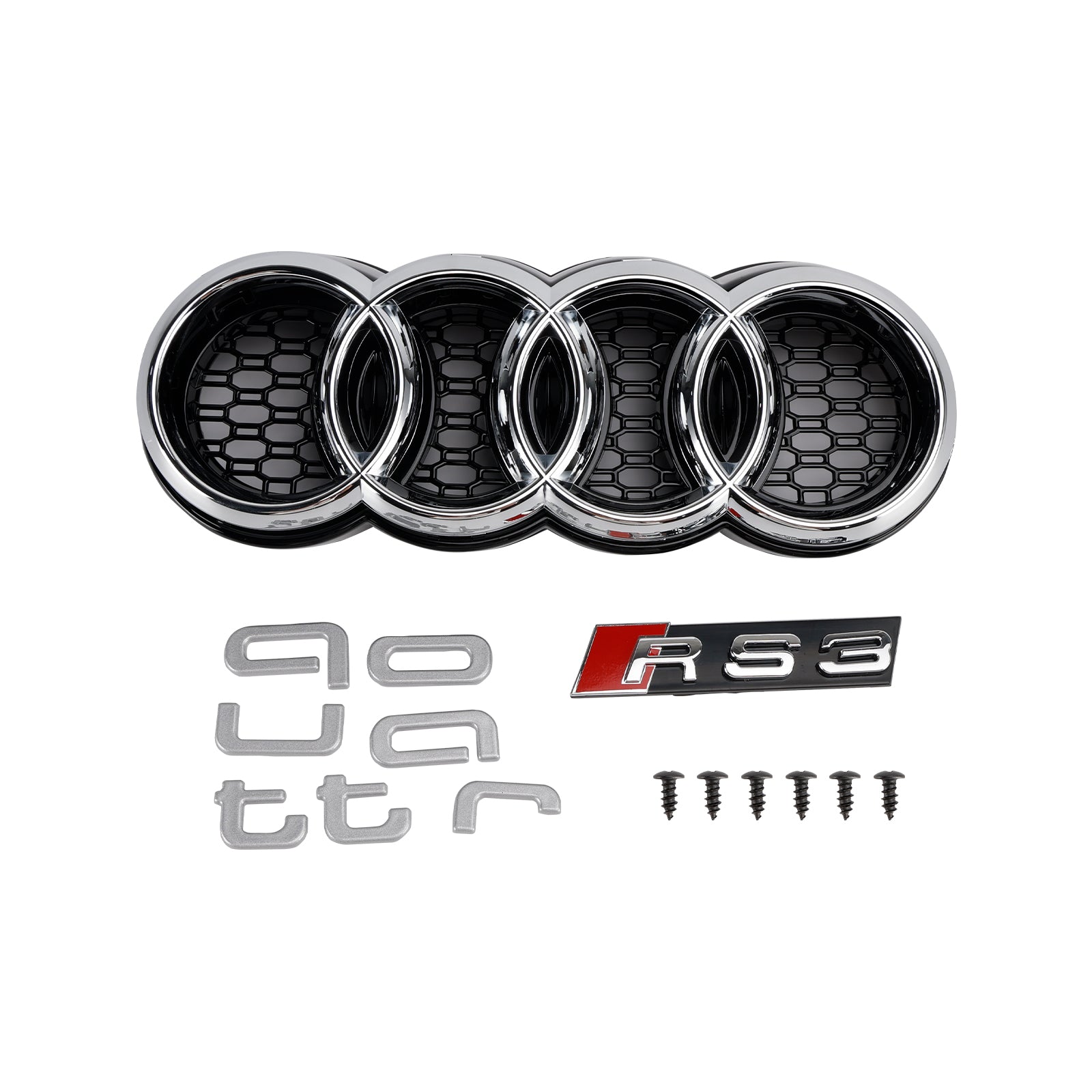 Audi A3/S3 2017-2019 Griglia stile RS3 a nido d'ape per paraurti anteriore con foro ACC
