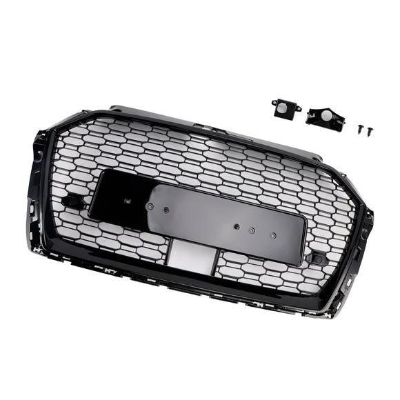 Audi A3 / S3 2017-2019 Honeycomb Mesh Front Bumper Grille Replacement Black Grill