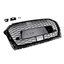 2017-2019 Audi A3 S3 Replacement RS3 Style Honeycomb Front Grill With ACC Gloss Black Grille-10