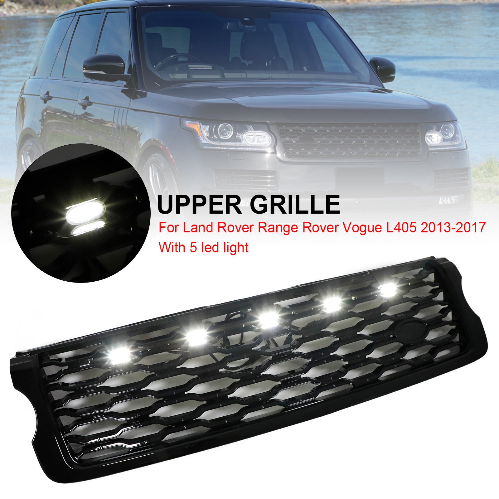 Land Rover 2013-2017 Range Rover Vogue L405 W/LED Front Bumper Upper Grill