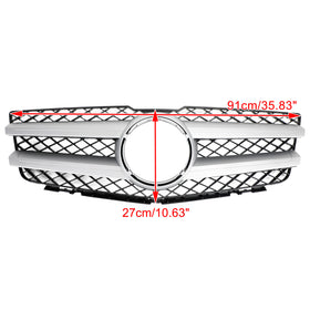 2008-2012 Mercedes Benz Clase GLK X204 GLK350/220/250/300/320 Parrilla de parachoques delantero Parrilla negra plateada - 0