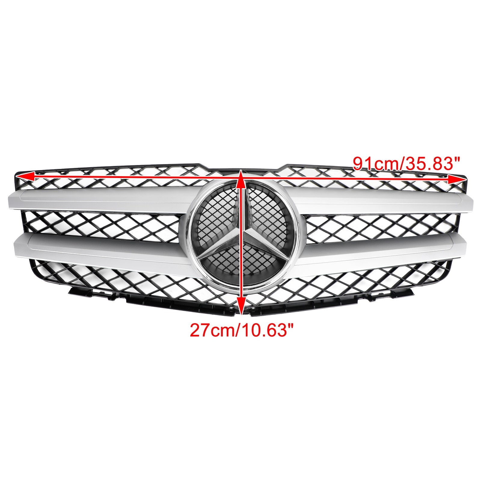 Grille de pare-chocs de capot avant Mercedes Benz Classe GLK X204 GLK350/220/250/300/320 2008-2012 Grille noire argentée