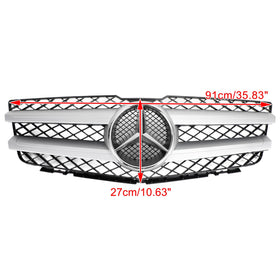 2008-2012 Mercedes Benz Classe GLK X204 GLK350/220/250/300/320 Grille de pare-chocs de capot avant Grille noire argentée - 0