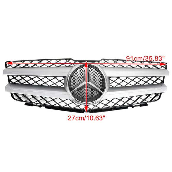 2008-2012 Mercedes Benz Classe GLK X204 GLK350/220/250/300/320 Grille de pare-chocs de capot avant Grille noire argentée