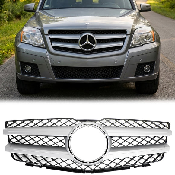 2008-2012 Mercedes Benz Clase GLK X204 GLK350/220/250/300/320 Parrilla de parachoques delantero Parrilla negra plateada