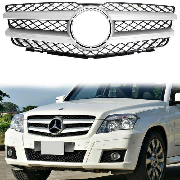 2008-2012 Mercedes Benz Clase GLK X204 GLK350/220/250/300/320 Parrilla de parachoques delantero Parrilla negra plateada