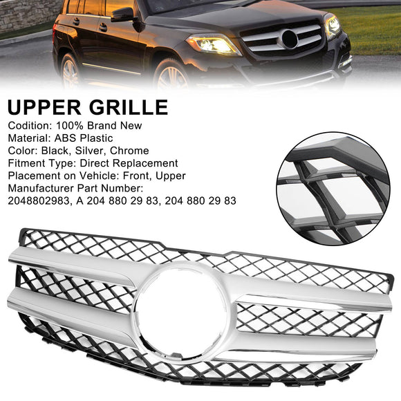 Mercedes-Benz GLK-Class X204 2013-2015 Chrome Front Grill Upper Bumper Replacement Grille