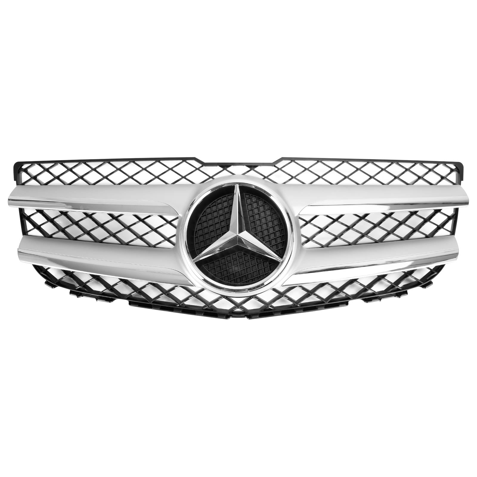 Parrilla delantera del parachoques del capó, cromada, plateada y negra, para Mercedes-Benz Clase GLK 250/300/350 2013-2015