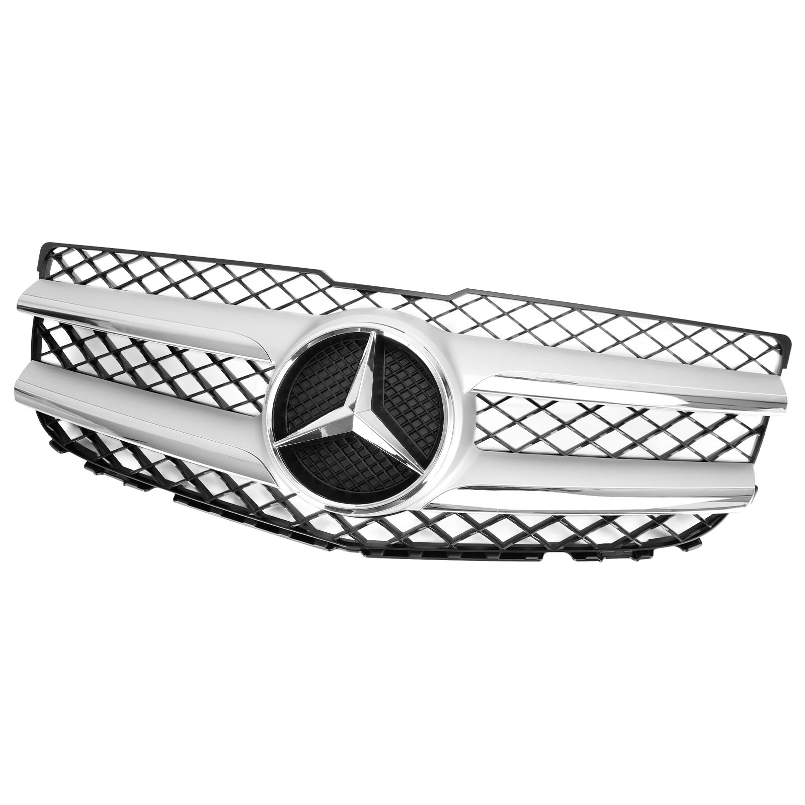 Mercedes-Benz GLK-Class 2013 2014 2015 X204 Front Grille Air Intake Radiator Bumper Chrome Silver Grill With Star Emblem