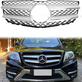 Mercedes-Benz GLK-Class 2013 2014 2015 X204 Front Grille Air Intake Radiator Bumper Chrome Silver Grill