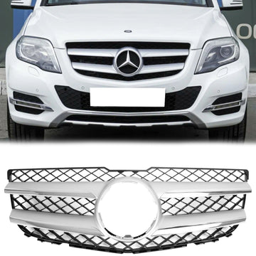 Mercedes-Benz GLK-Klasse 2013 2014 2015 X204 Frontgrill Lufteinlass Kühler Stoßstange Chrom Silber Grill mit Stern-Emblem