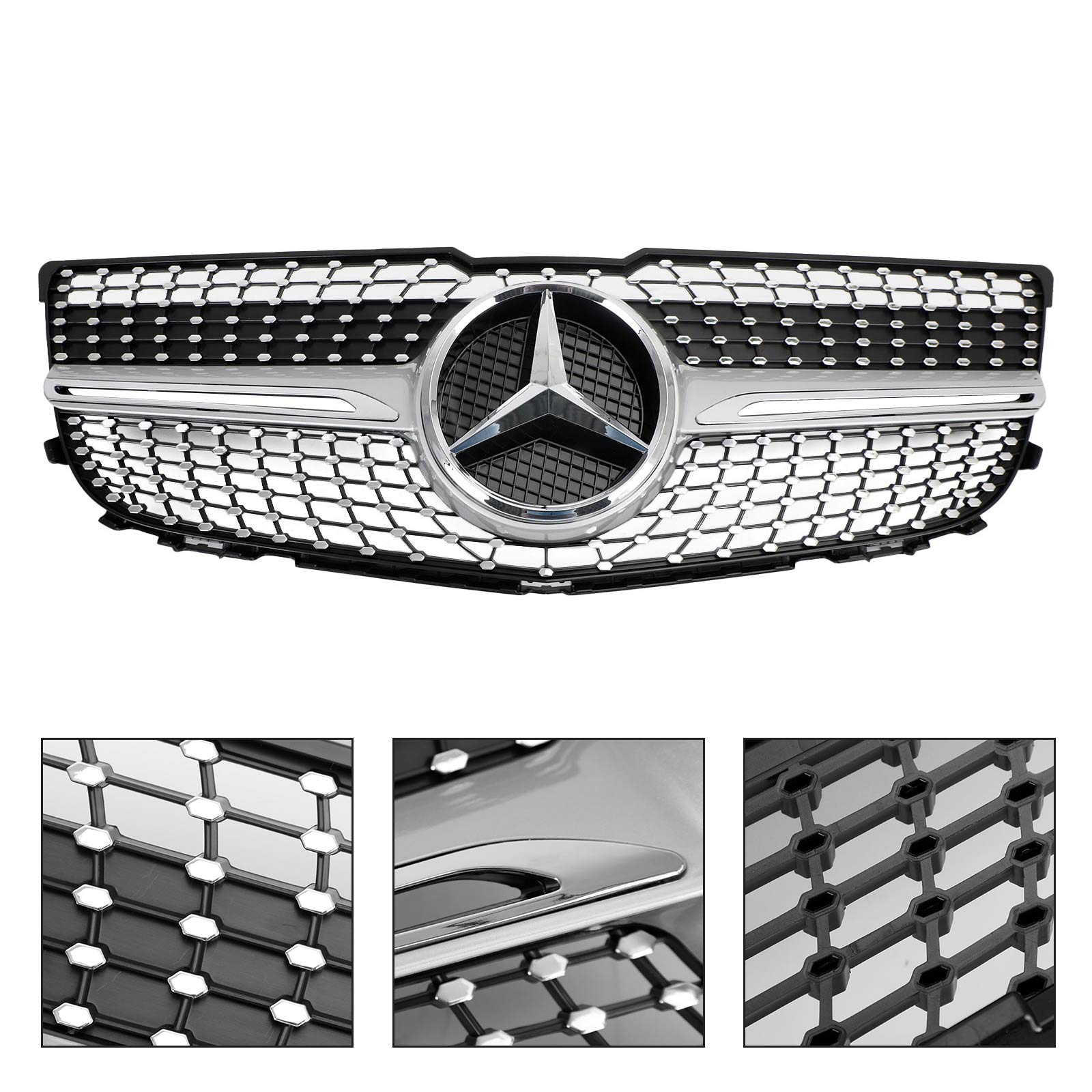 Grille de pare-chocs avant en diamant pour Mercedes Benz 2013-2015 X204 Classe GLK GLK250/300/350