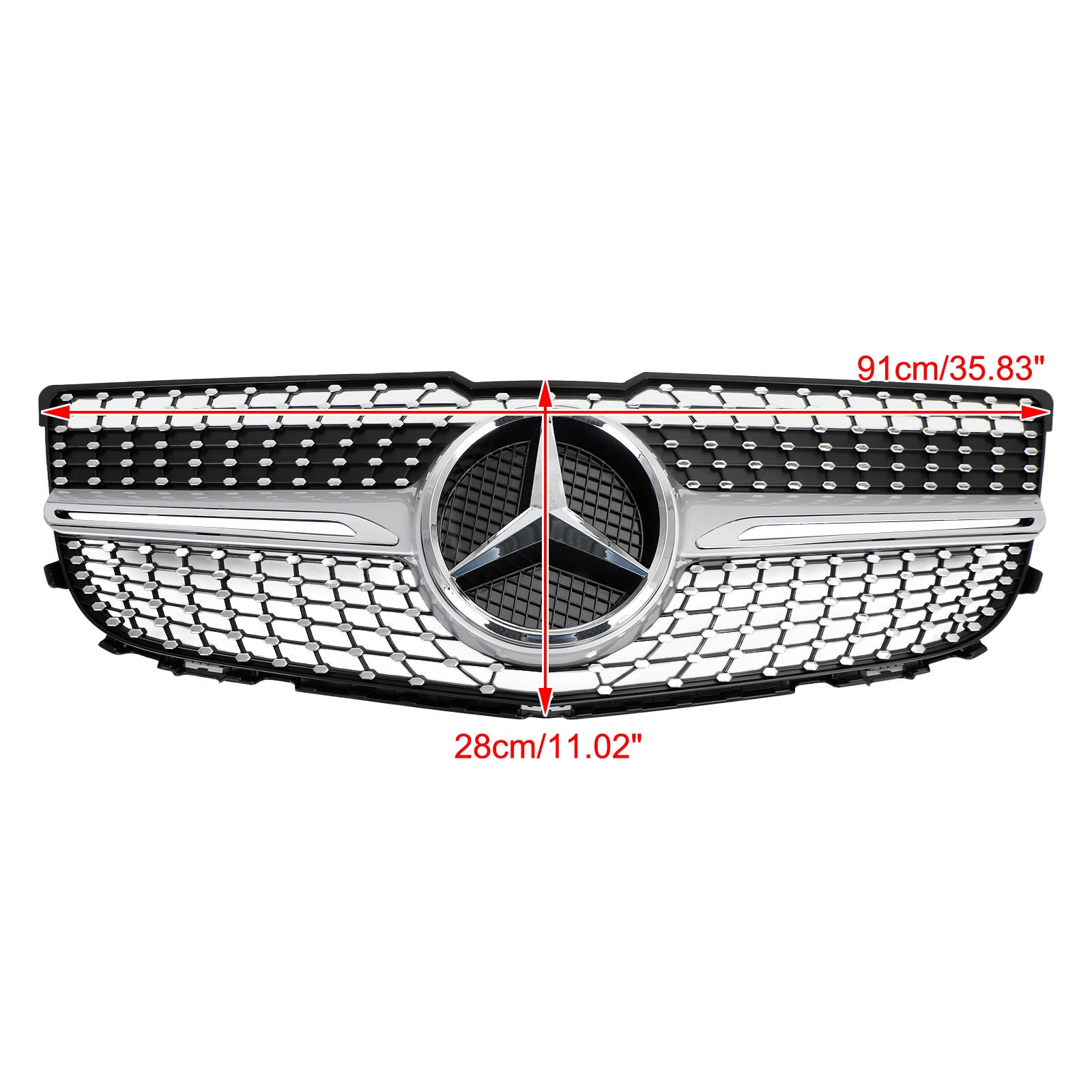 Grille de pare-chocs avant en diamant pour Mercedes Benz 2013-2015 X204 Classe GLK GLK250/300/350 - 0