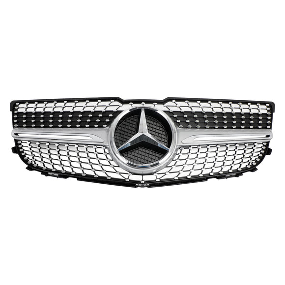 Griglia paraurti anteriore per cofano Mercedes-Benz Classe GLK GLK250/300/350 2013-2015 Griglia cromata argento nera