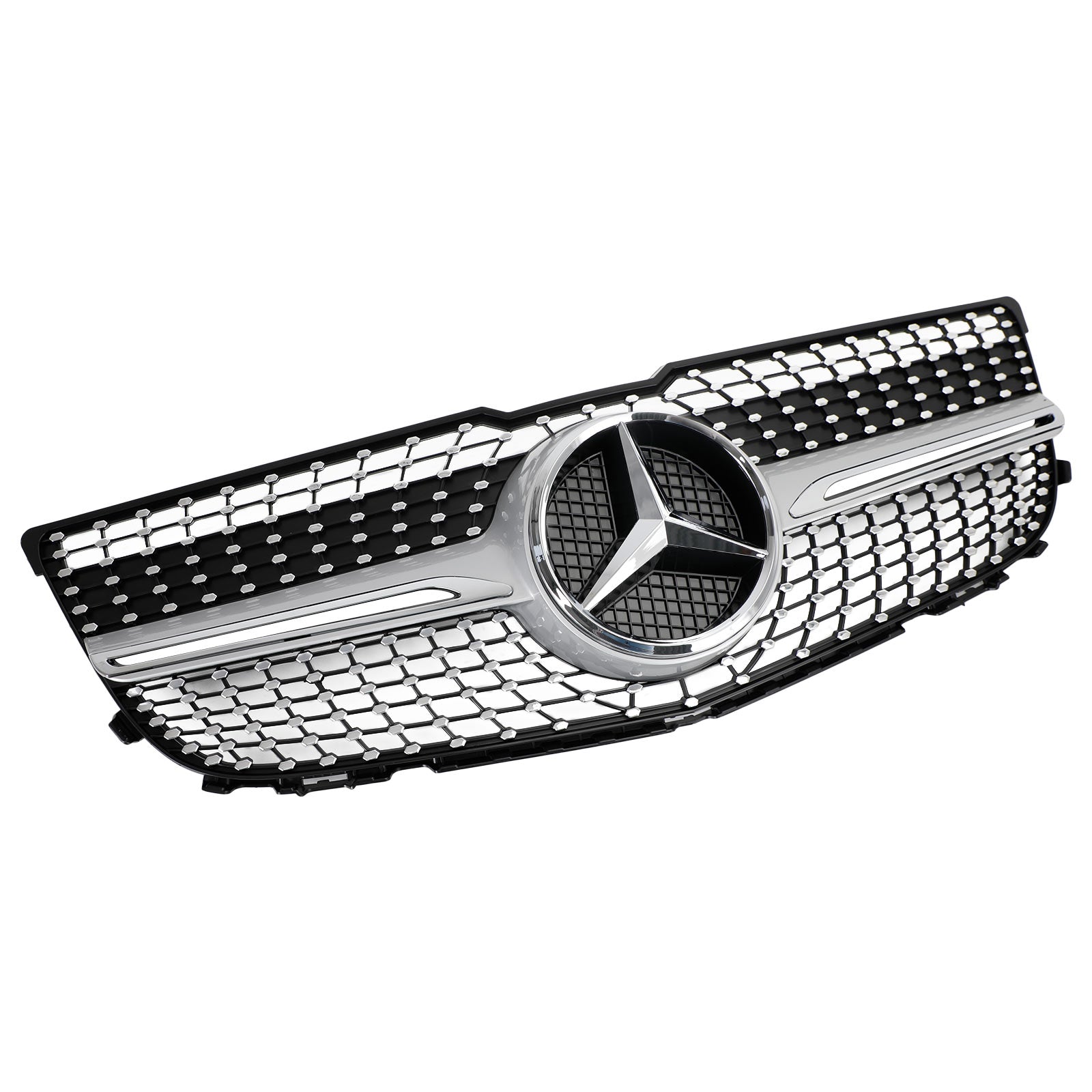 Mercedes-Benz GLK-Class X204 2013-2015 Chrome Front Grill Upper Bumper Replacement W/ Star Emblem Grille