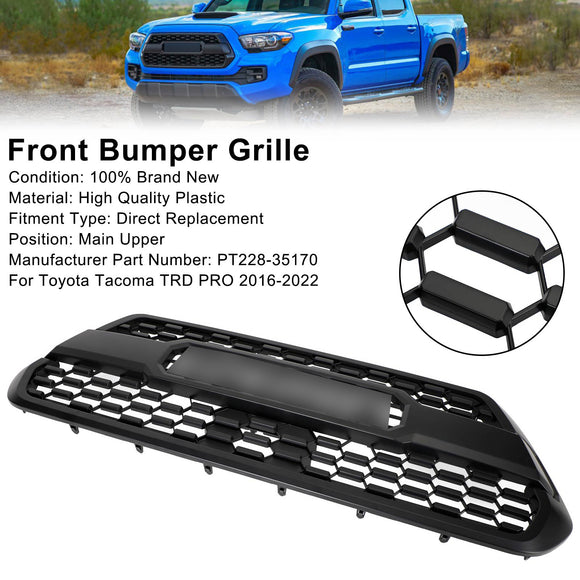 TRD PRO Grill für 2016–2023 Toyota Tacoma Frontstoßstangengrill mit grauem Buchstaben