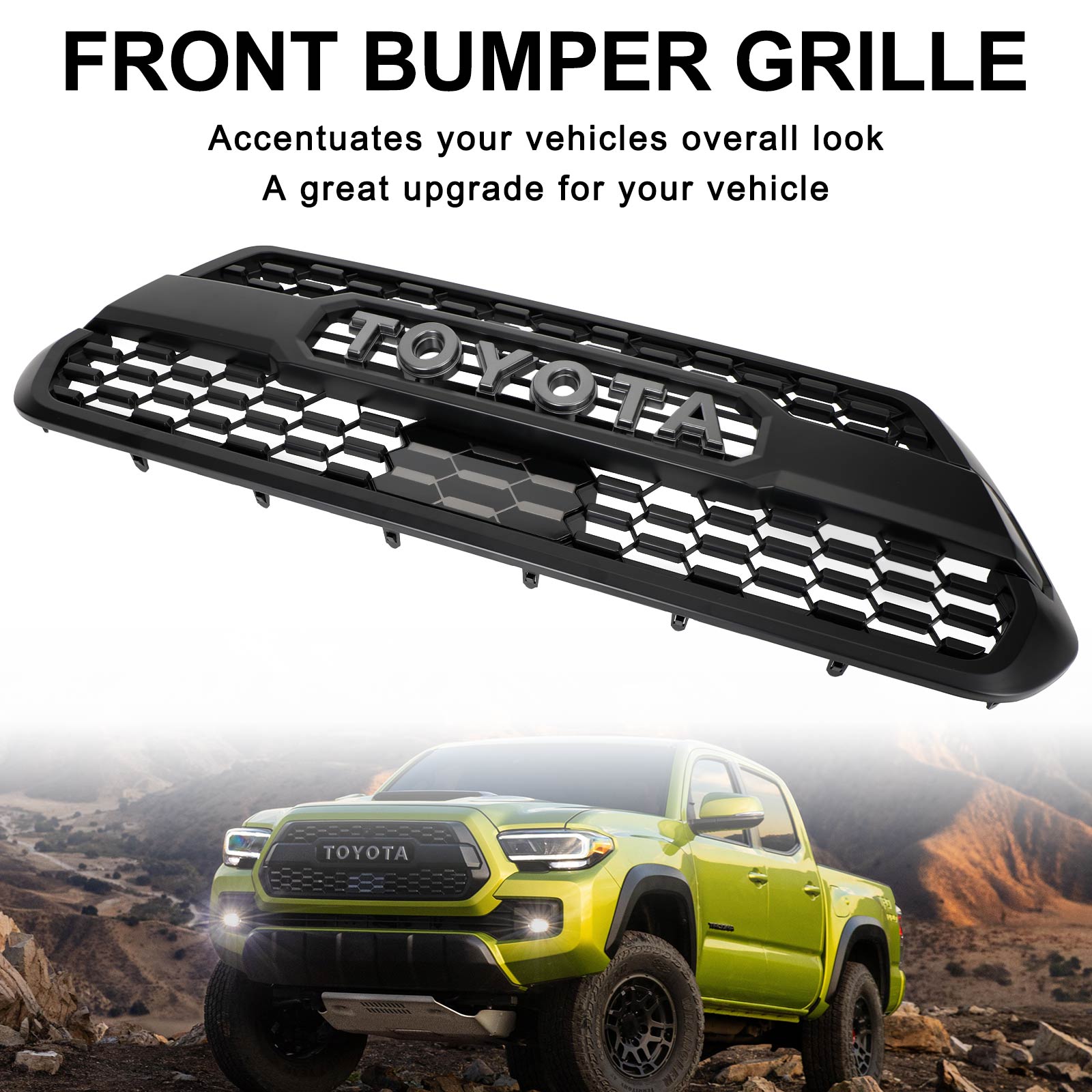 Tacoma Modification TRD PRO Grille For 3rd Gen 2016-2023 Toyota Tacoma W/ Sensor Cover