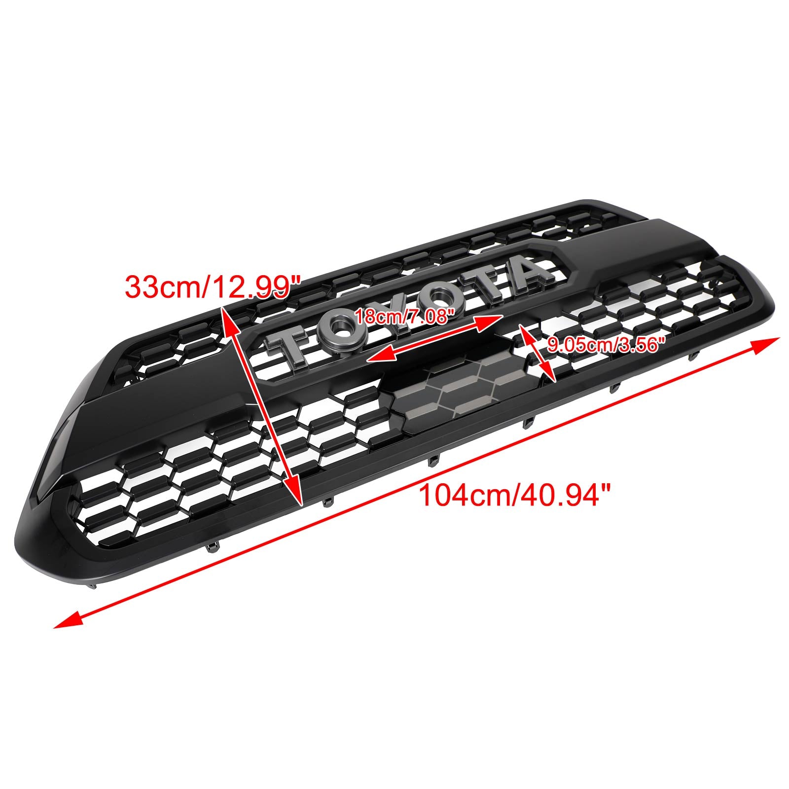 Kit de rejilla de repuesto para parachoques delantero estilo TRD PRO de Toyota Tacoma 2016-2023 con luz LED, color negro - 0