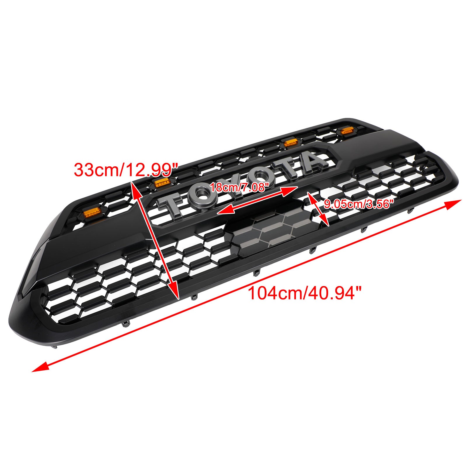 Kit de rejilla de repuesto para parachoques delantero estilo TRD PRO de Toyota Tacoma 2016-2023 con luz LED, color negro - 0