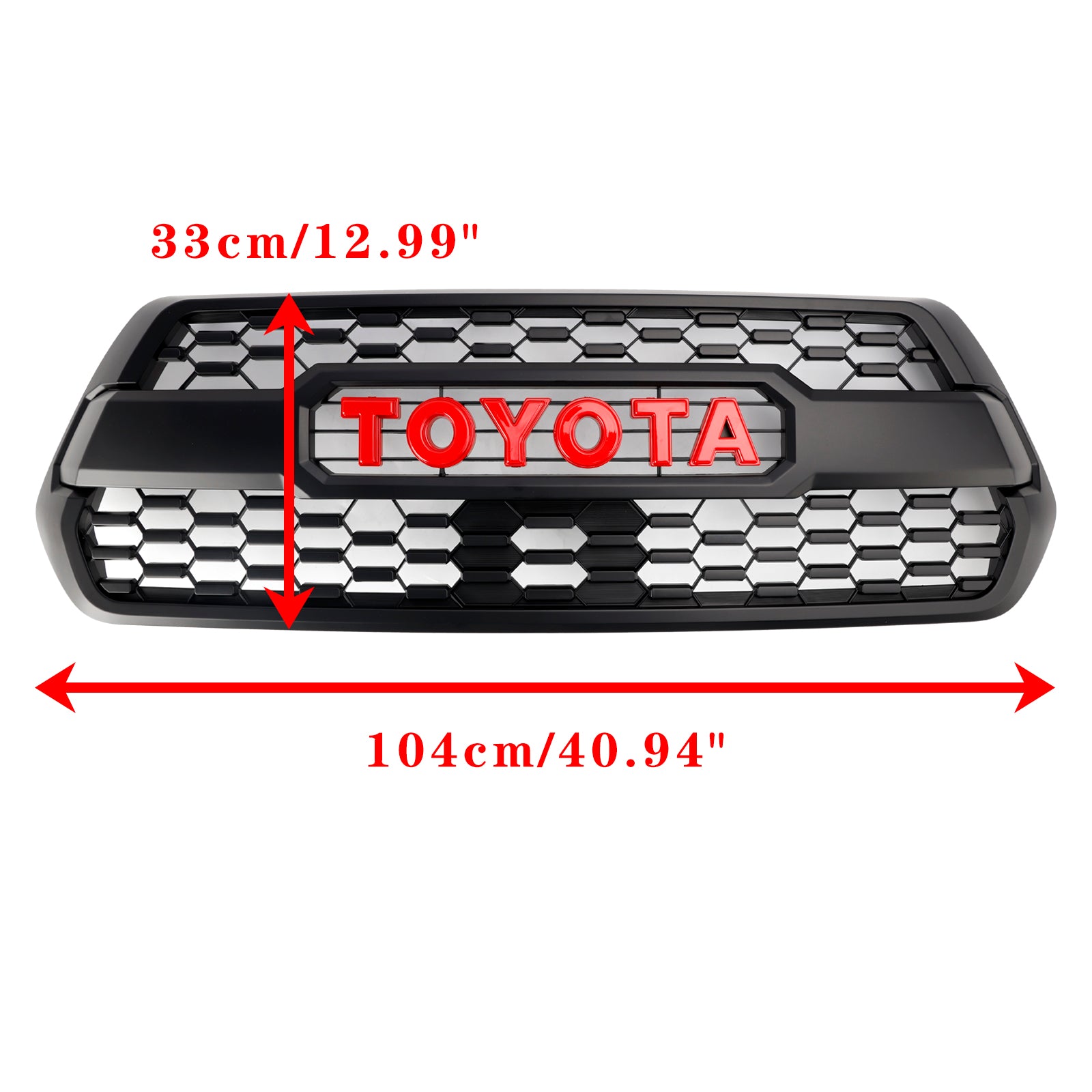 Kit de rejilla de repuesto para parachoques delantero estilo TRD PRO de Toyota Tacoma 2016-2023 con luz LED, color negro - 0