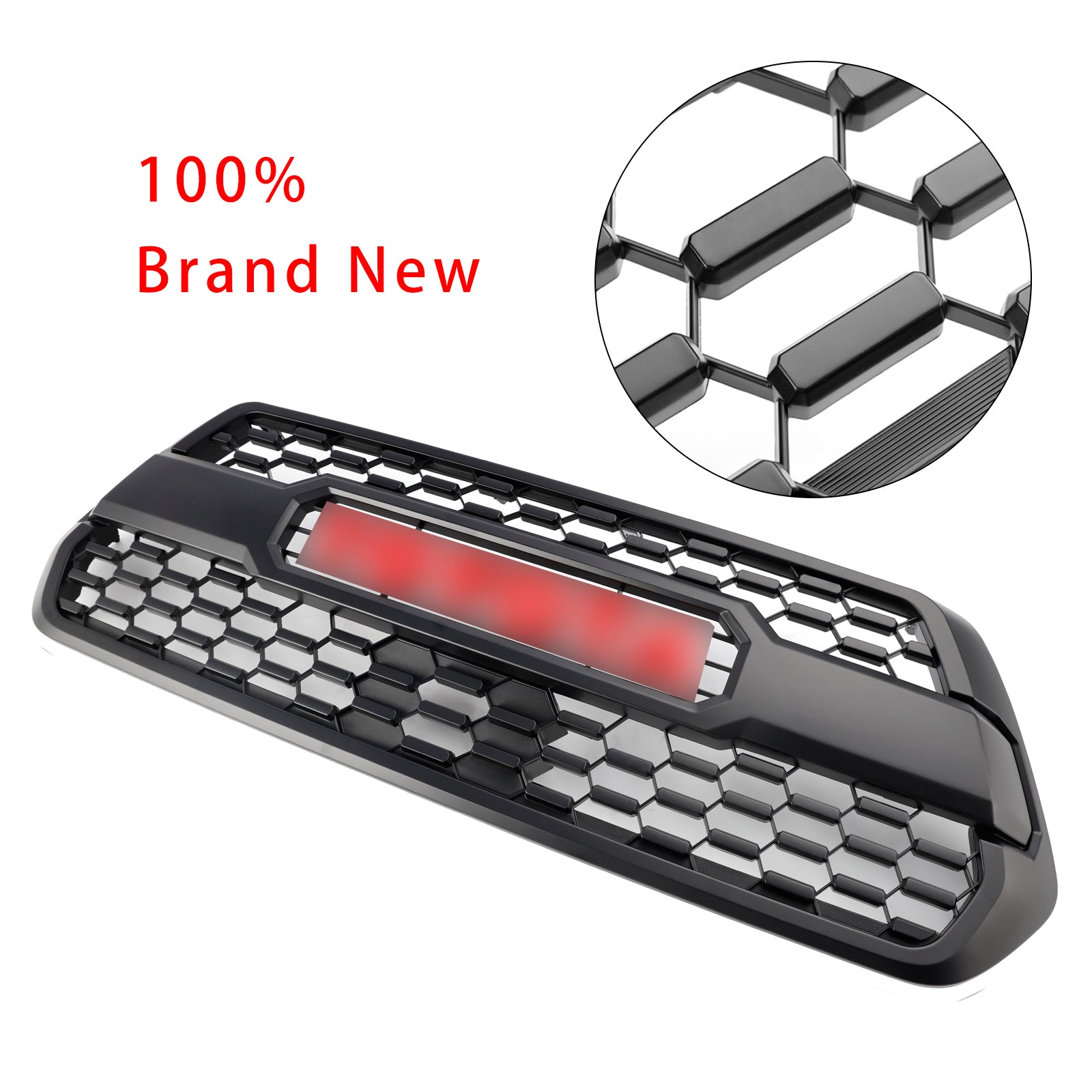 Toyota Tacoma 2016-2023 3. General TRD Pro Grill Mattes Schwarzer Ersatz vor Frontgrill mit rotem Buchstaben