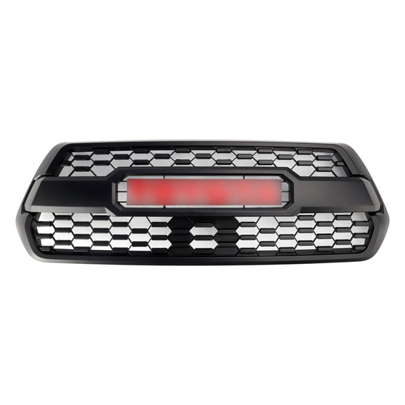 2016–2023 Toyota Tacoma Trd Pro, roter Kühlergrill, vorderer Stoßstangengrill + roter Buchstabe