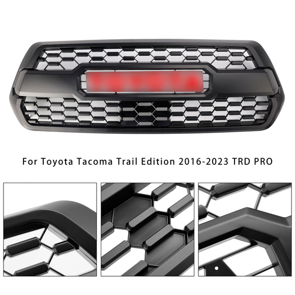 2016–2023 Toyota Tacoma TRD PRO Style Grill Frontstoßstange Ersatz-Grill-Set in Schwarz mit LED-Licht